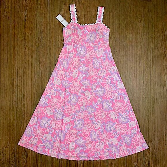 Lilly Pulitzer Dwyer Midi Dress in Rousseau Pink/Zen Garden NWT - Size X-Large - Picture 7 of 9